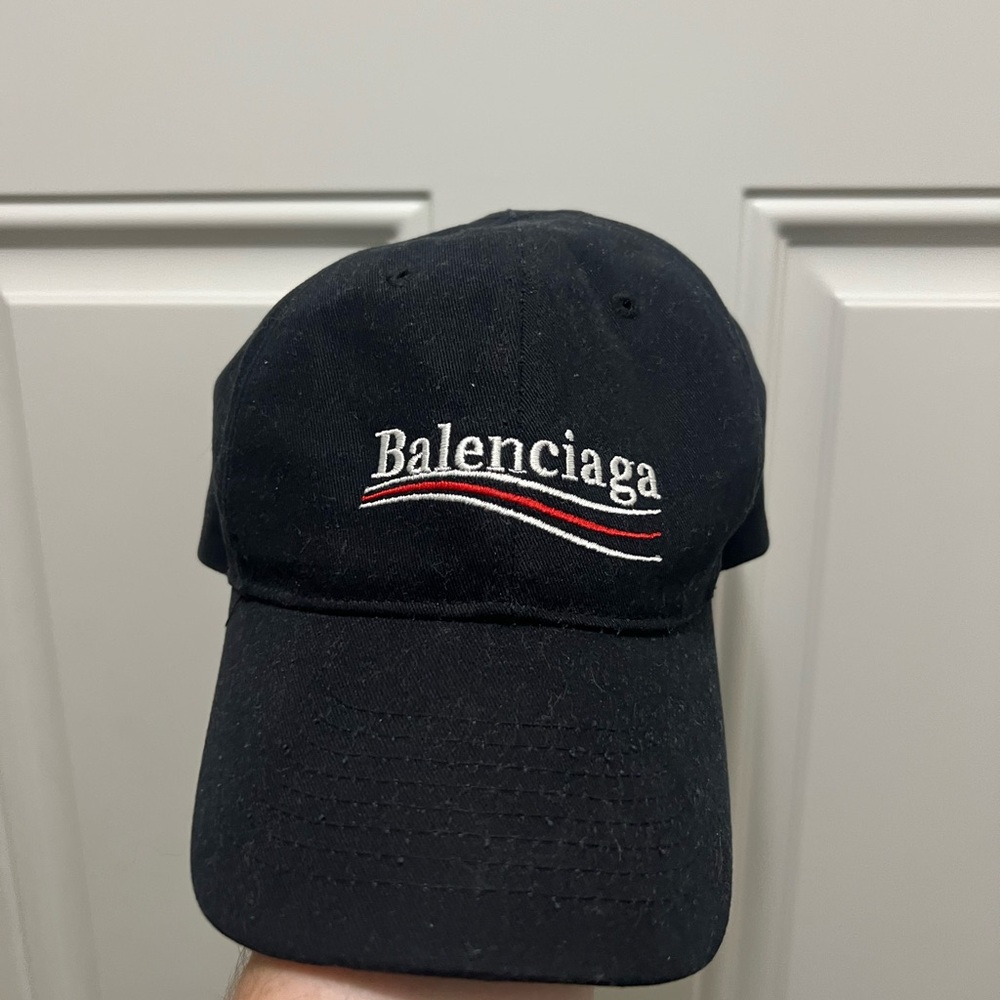 Balenciaga Black Baseball Cap with Embroidered Logo